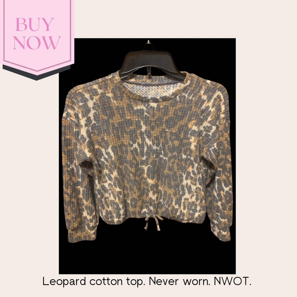 Small leopard print, cute, good thick quality fabric material top. Child size.